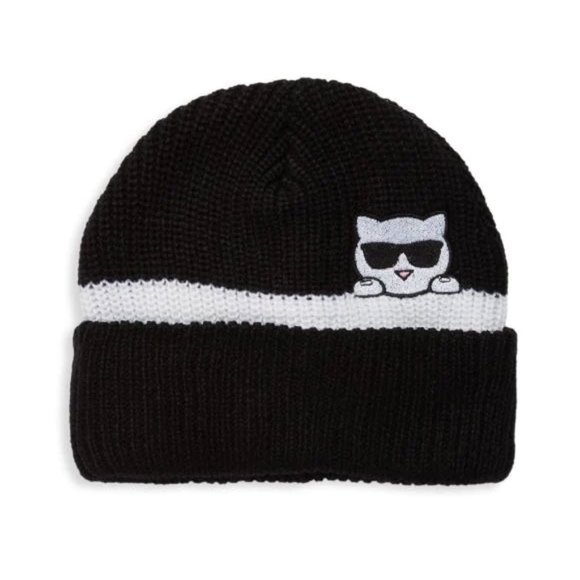 Karl Lagerfeld Accessories - KARL LAGERFELD PARIS Choupette Varsity Stripe Beanie